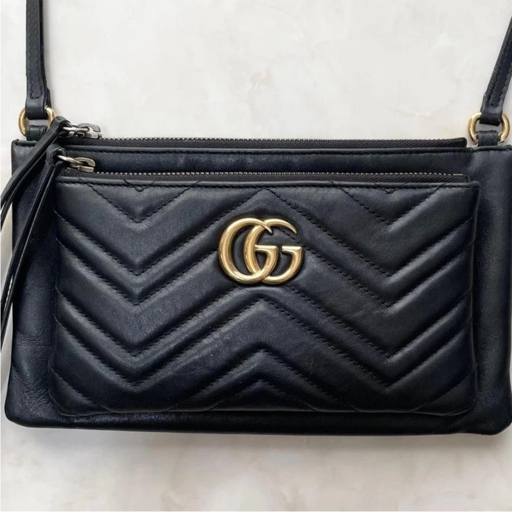 Gucci Black Chevron Crossbody Bag - Picture 2 of 15